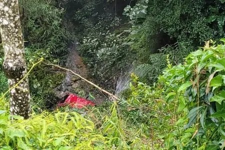 Homem morre após carro sair de pista e cair em ribanceira