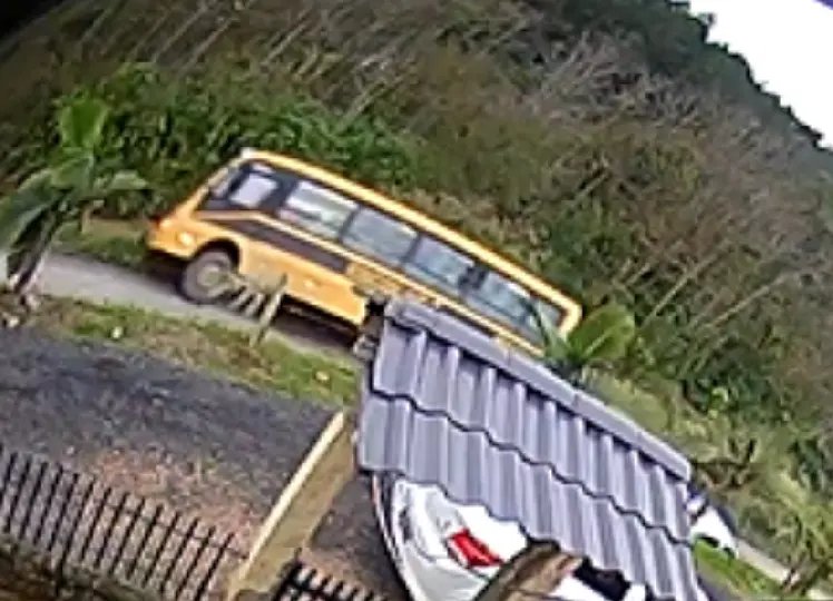  (VIDEO) Câmera registra momento em que ônibus escolar cai no rio