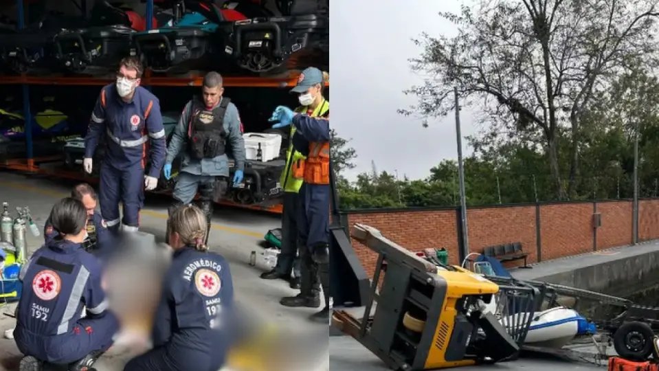Homem morre ao cair de empilhadeira em Balneário Camboriú