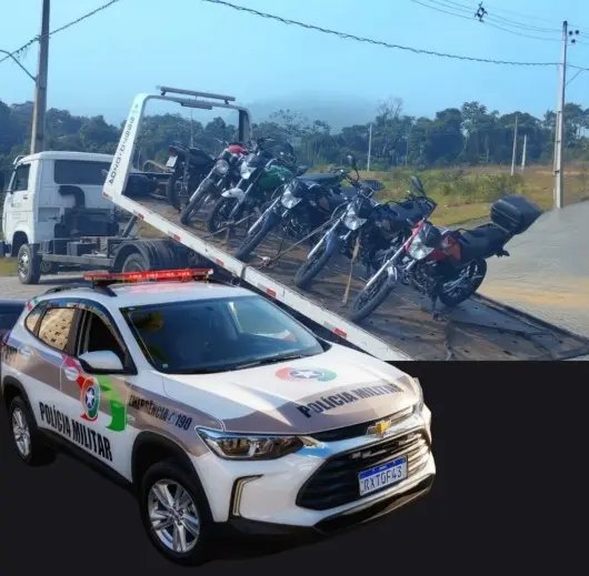 PM apreende motos que realizavam manobras perigosas com descargas livres