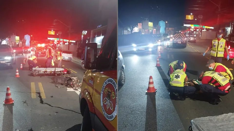 Idosa fica gravemente ferida após ser atropelada por moto