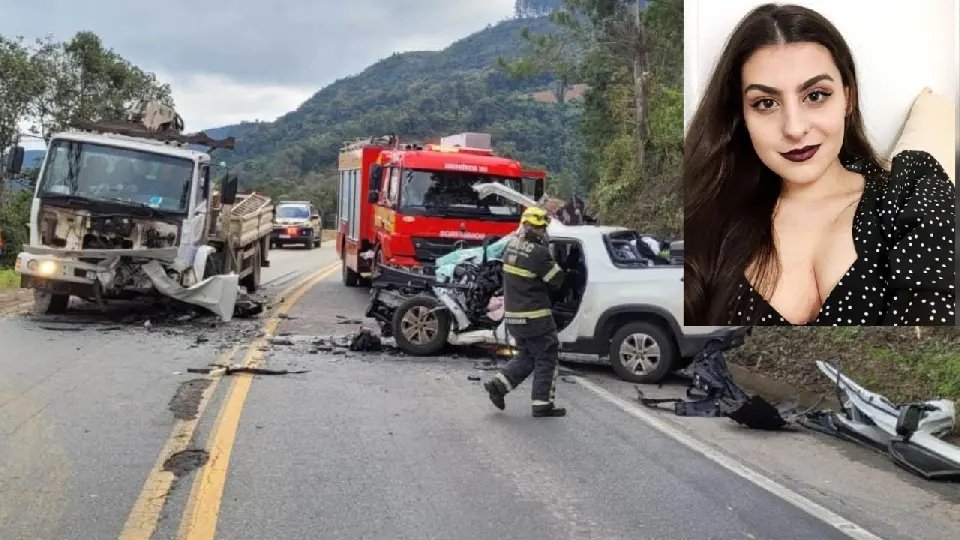 Mulher de 28 anos morre em grave acidente na BR-282