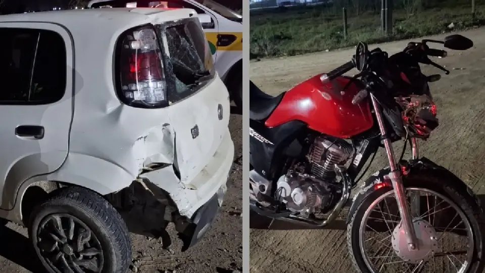 Moto com placa de Brusque se envolve em acidente em Gaspar