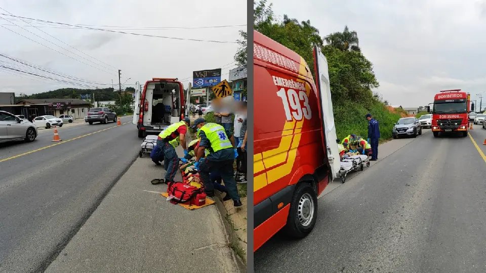 Jovem fica ferido após acidente na rodovia Ivo Silveira 