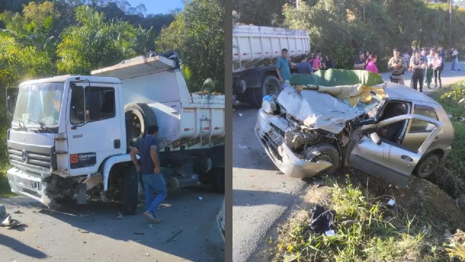 Arcanjo é acionado após colisão frontal entre carro e caminhão no Moura
