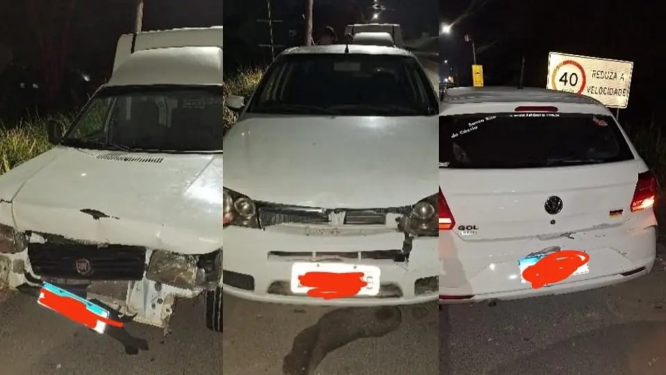Engavetamento resulta em danos materiais para condutores