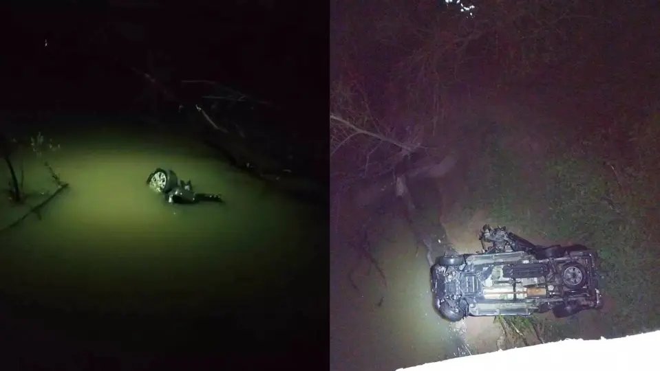 Motorista desaparece após despencar com carro no rio 