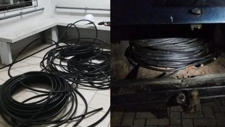 Dupla é detida ao furtar quase 100 quilos de fios de postes