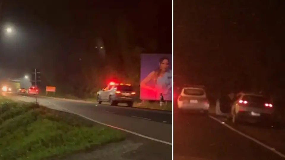 (VÍDEO) Perseguição na Ivo Silveira termina com carro em árvore e fuga do suspeito