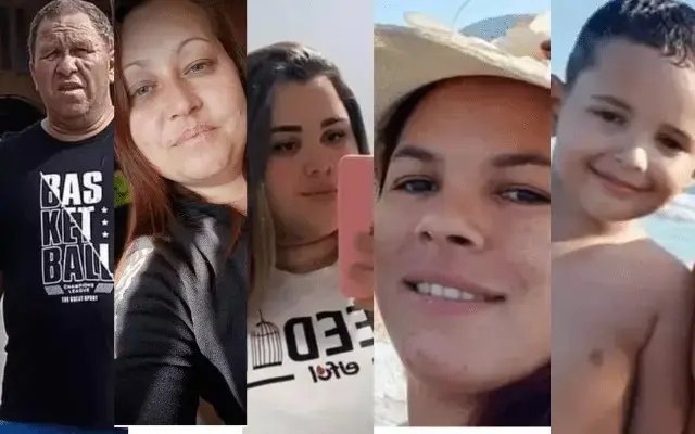 Cinco pessoas da mesma família morrem em acidente em Porto União