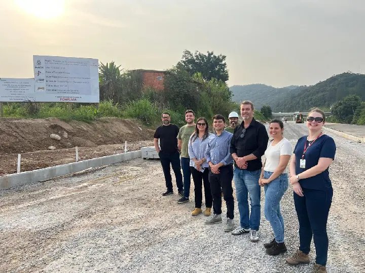Membros do Fonplata e UEP avaliam obras realizadas com o financiamento em Brusque
