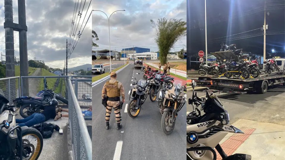 (VÍDEO) Polícia acaba com "evento" de manobras de motos