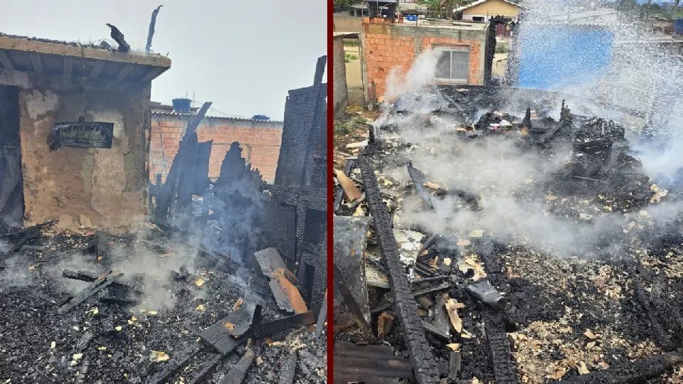 Bombeiros utilizam 8 mil litros de água para apagar incêndio em residência