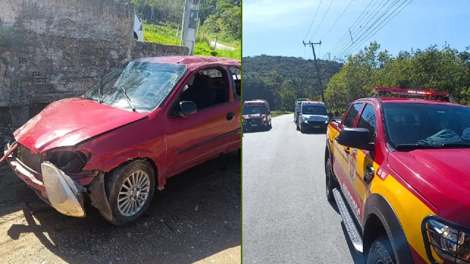 Colisão em barranco seguida de capotamento deixa feridos no Moura