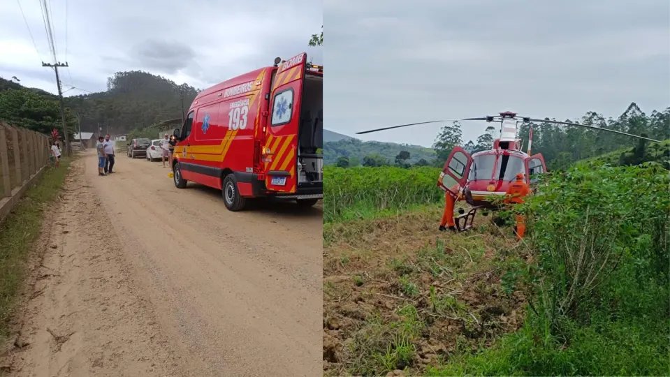 Queda de moto deixa condutor gravemente ferido em Canelinha