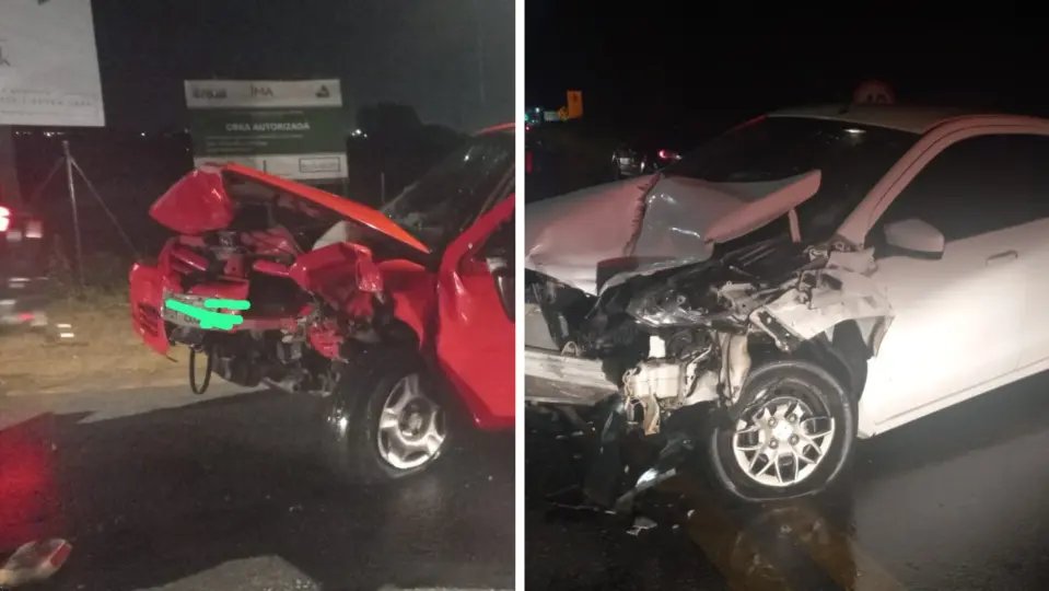 Carro com placas de Brusque tem parte frontal destruída em acidente