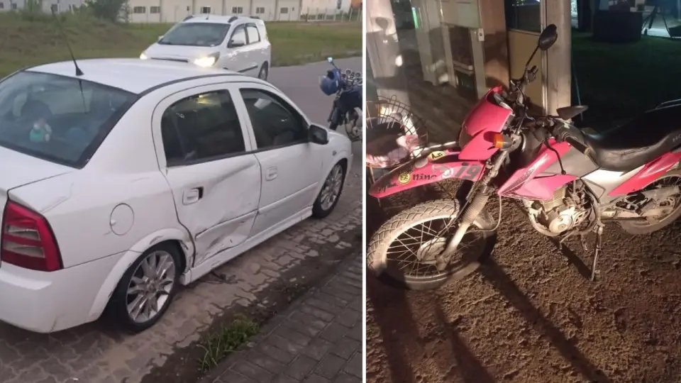 Moto com placa de Brusque se envolve em acidente na Jorge Lacerda