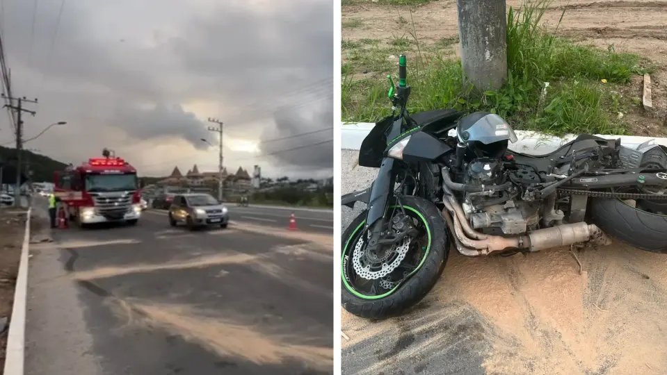 Motociclista fica gravemente ferido em acidente próximo à Fenarreco