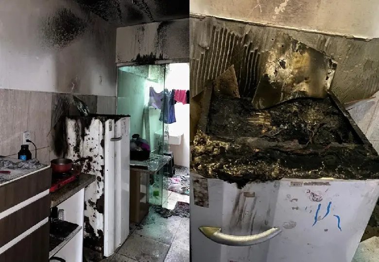 Casal sobe no telhado para fugir de incêndio em residência 