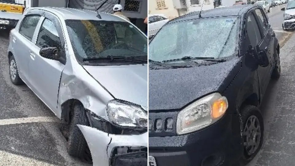 Colisão entre carros é registrada na avenida Getúlio Vargas