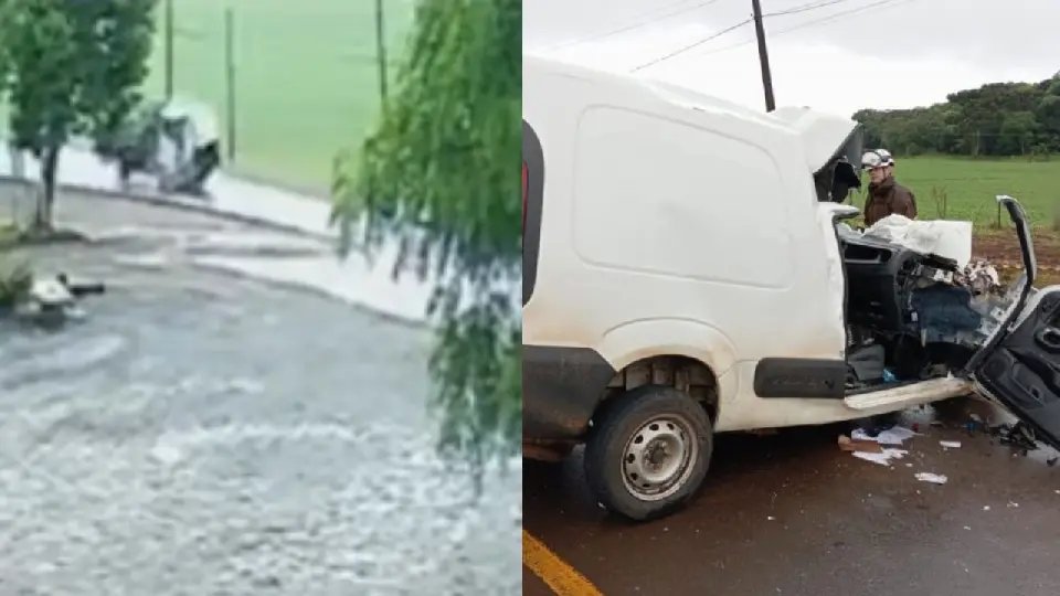 (VÍDEO) Homem morre em colisão frontal entre carro e caminhão na SC-160