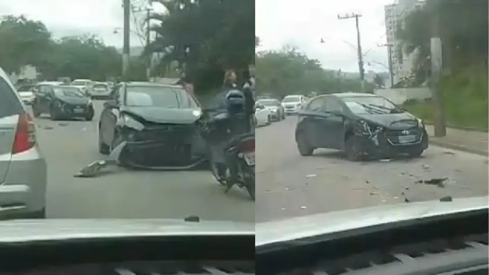 (VÍDEO) Colisão entre dois carros é registrada no bairro São Pedro