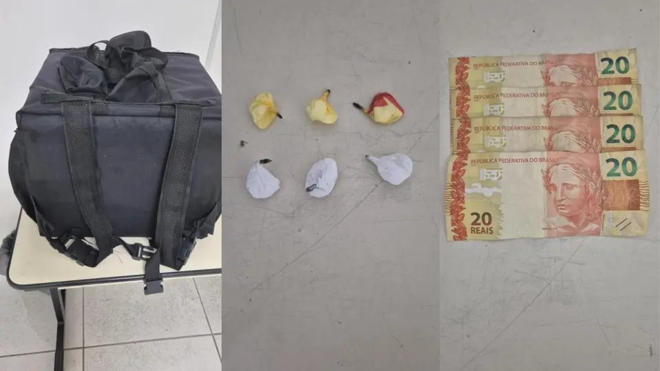 "Delivery de cocaína" é descoberto e suposto motoboy se dá mal