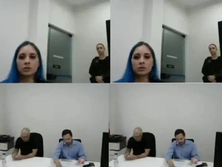 (VÍDEO) Em audiência de custódia, Ianka afirma que não foi vítima de tratamento agressivo ao ser presa