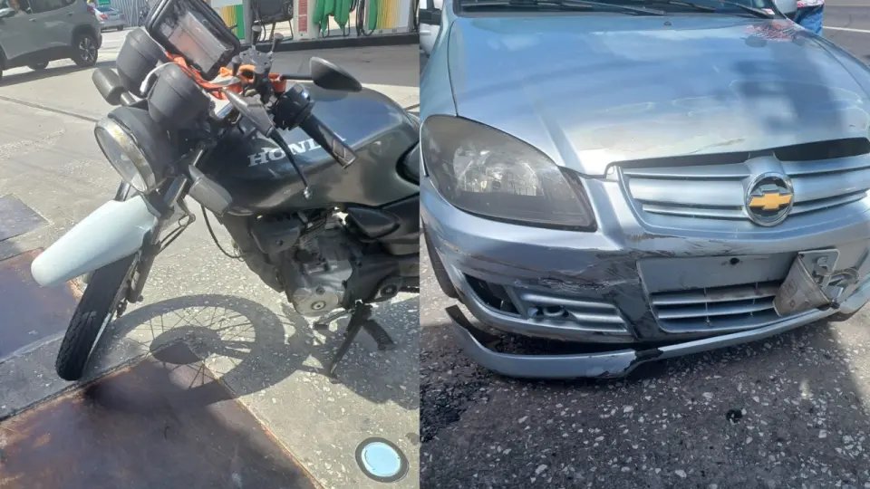 Motociclista fica ferido em colisão com carro no Maluche 
