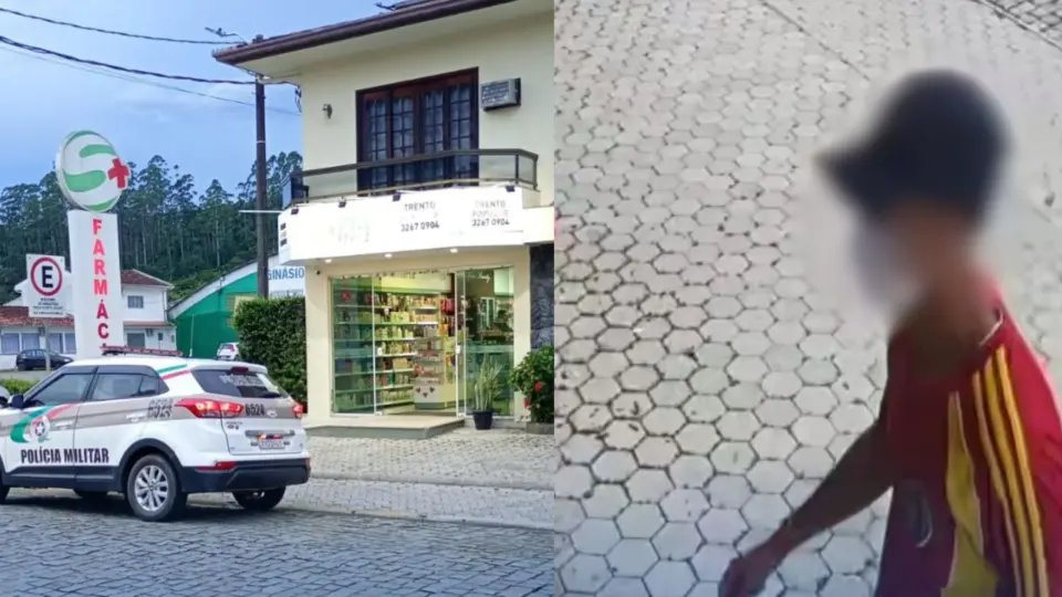 Farmácia é assaltada em Nova Trento, e suspeito pode ser o mesmo de roubo em Brusque