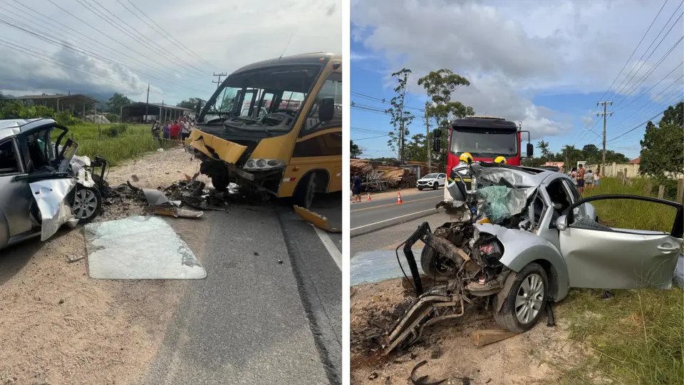 Motorista morto em acidente em Tijucas estava sem cinto de segurança, dizem bombeiros