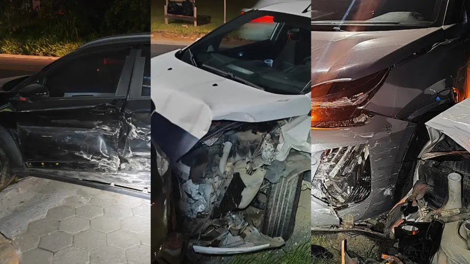 Colisão entre três veículos é registrada na Rodovia Ivo Silveira