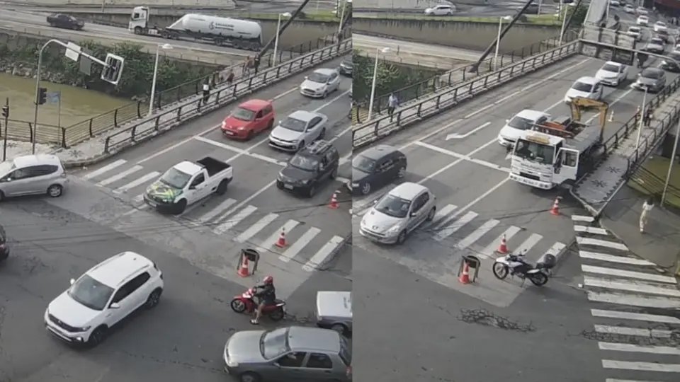 Semáforo da Ponte Estaiada falha e complica o trânsito durante a manhã de sexta