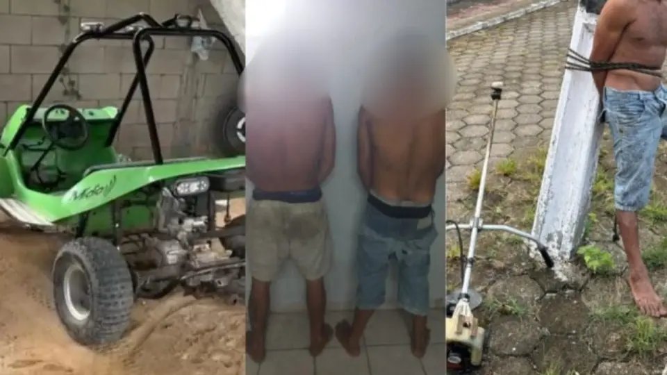 Homens são presos após furtarem roçadeira e mini buggy