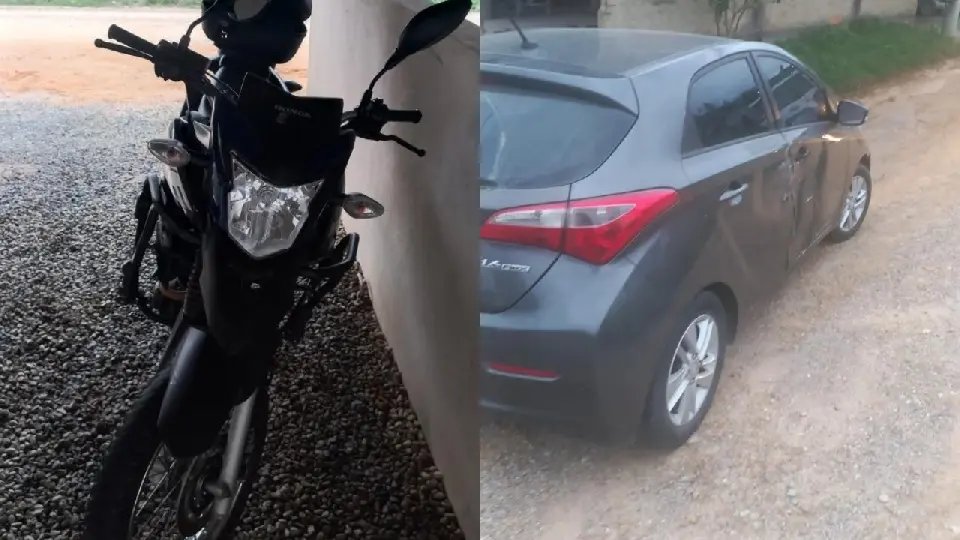 Mulher fica ferida em colisão entre carro e moto