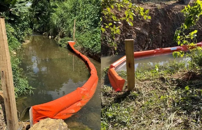 Fundema instala ecobarreiras no rio Itajaí Mirim
