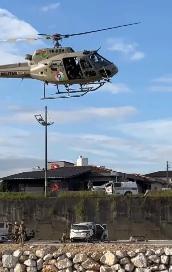 Por terra e ar: perseguição policial de Itapema a Brusque resulta em três prisões 
