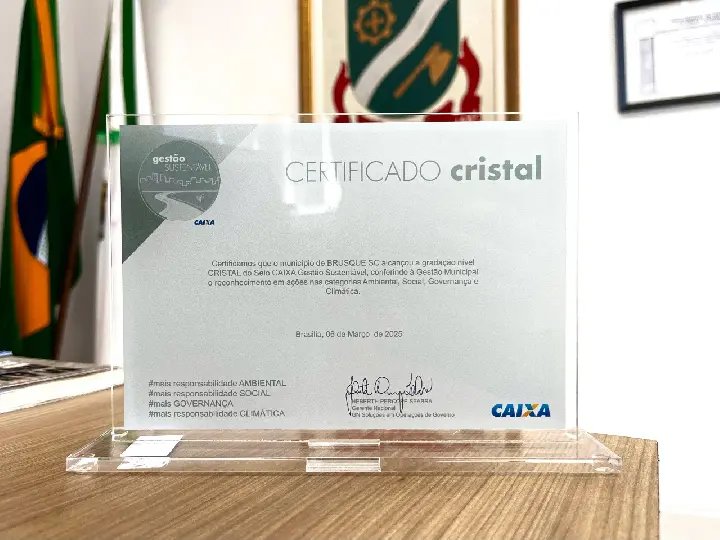 Brusque conquista "Selo Cristal" da Caixa por boas práticas em gestão pública