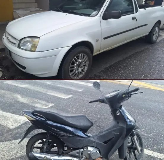 Mulher fica ferida em colisão entre carro e moto no Centro II