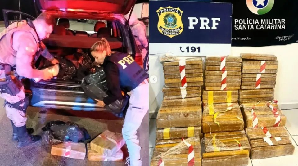 Mulheres são presas com 93kg de maconha na BR-101