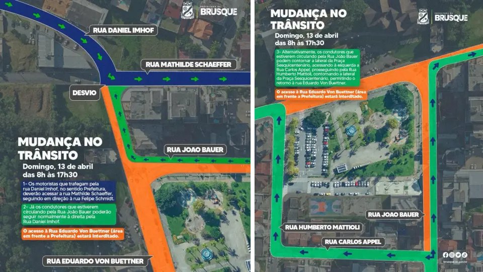 Rua no Centro sofrerá alteração no domingo por conta de evento na Praça Sesquicentenário