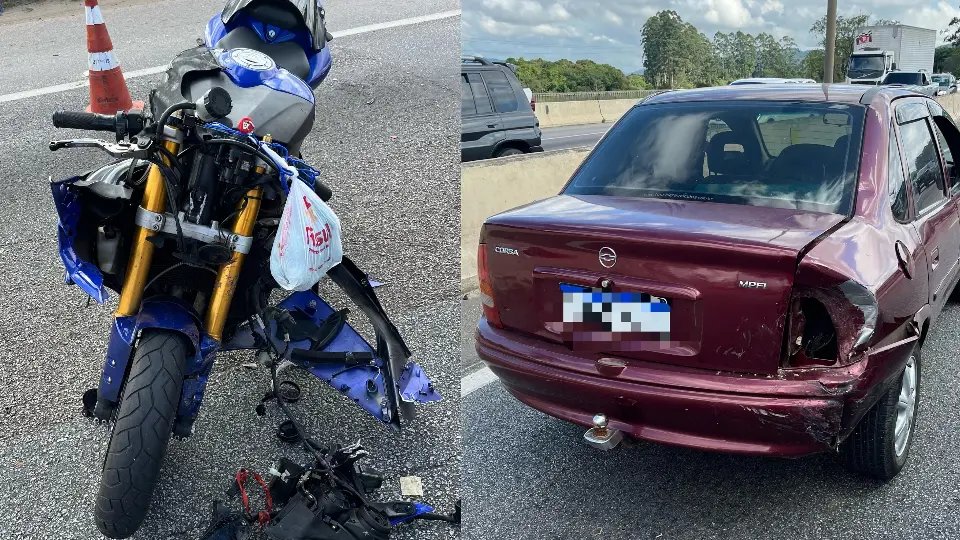 Dois ficam feridos após colisão entre moto e carro
