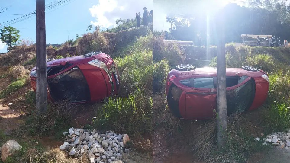 Condutora é levada ao hospital após capotamento em Botuverá
