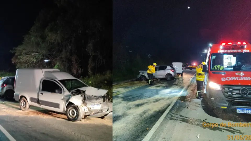 Colisão frontal deixa três feridos na rodovia Ivo Silveira