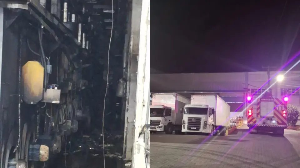 (VÍDEO) Incêndio atinge empresa têxtil em Brusque na noite deste domingo