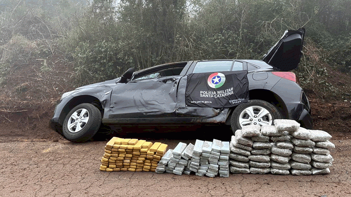 Polícias apreendem maconha e skunk após perseguição na SC-283