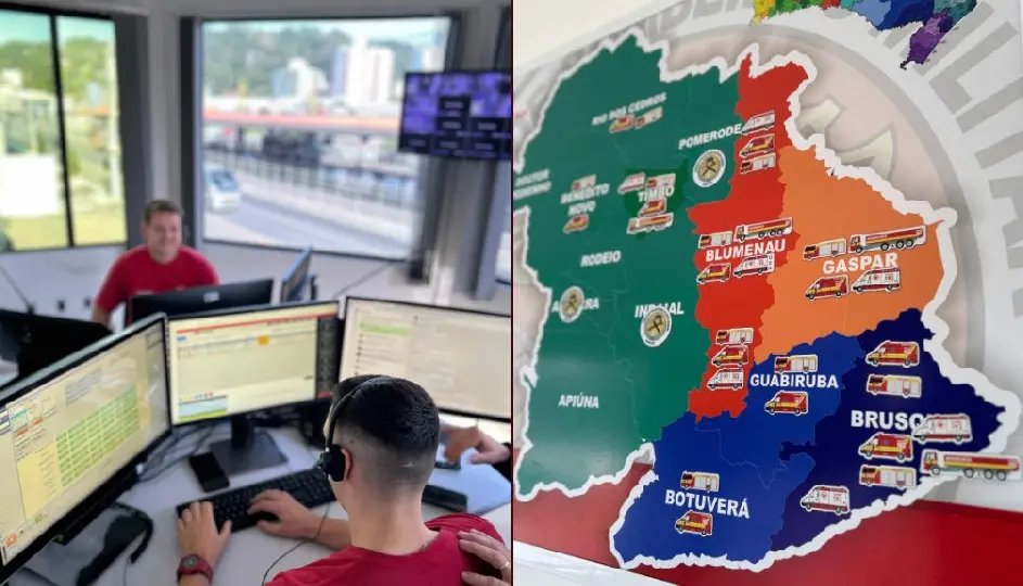 COBOM reabre em Blumenau e passa a atender ocorrências de Brusque e Vale Europeu