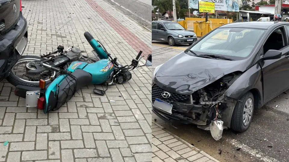 (VÍDEO) Acidente entre dois veículos na Augusto Klapoth deixa um ferido