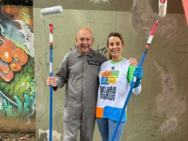 Luciano Hang participa de ação contra pichação em Balneário Camboriú