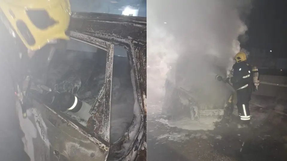 Incêndio destrói carro na Rodovia Antônio Heil